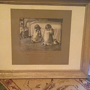 Framed Matted Children Print, People Theme, Landscape Orientation, Single Piece